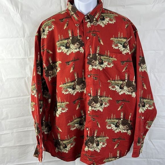 Wood Land Trail men’s long sleeve button down shirt size XXL NEW - Picture 1 of 9